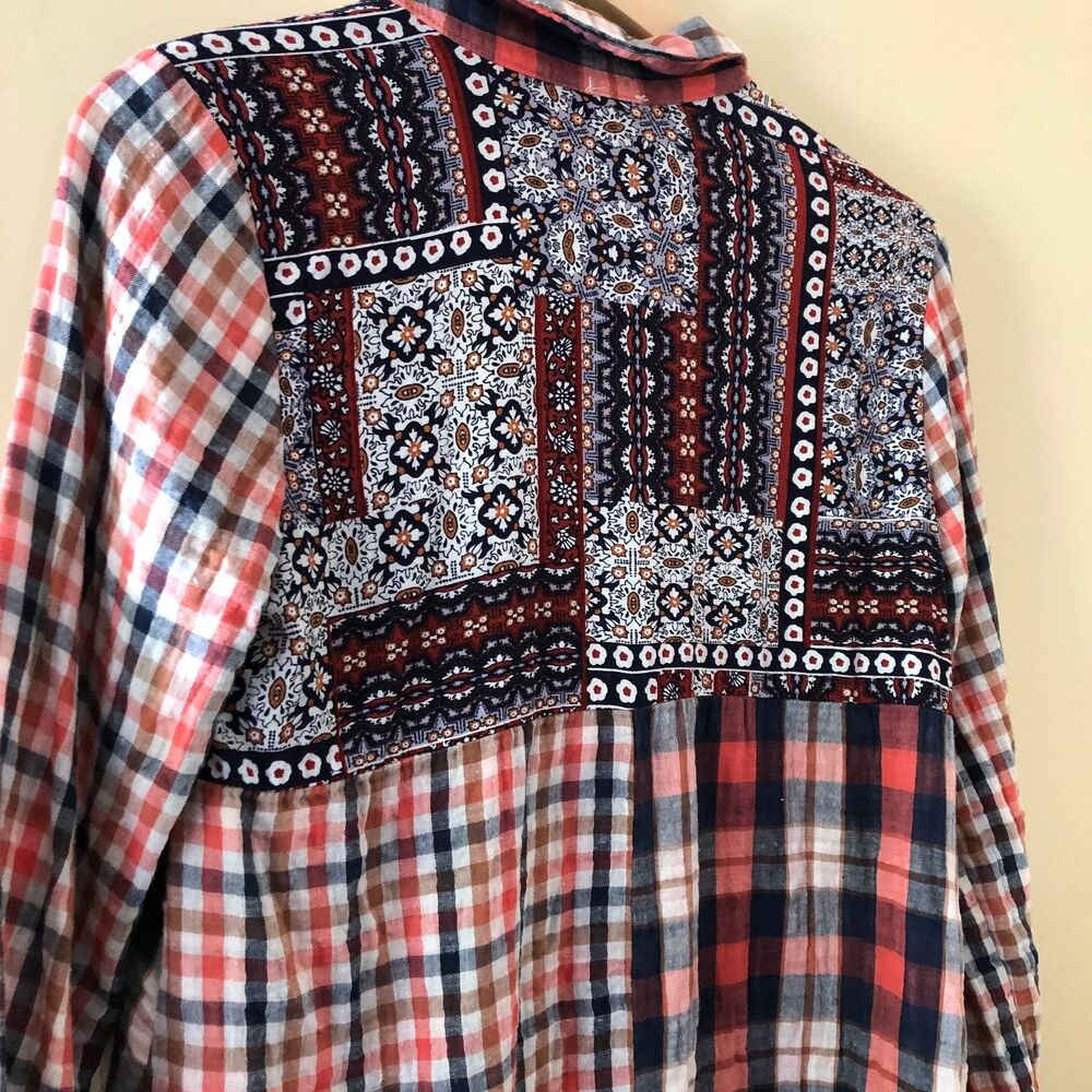 Western Patchwork Shirt Size S